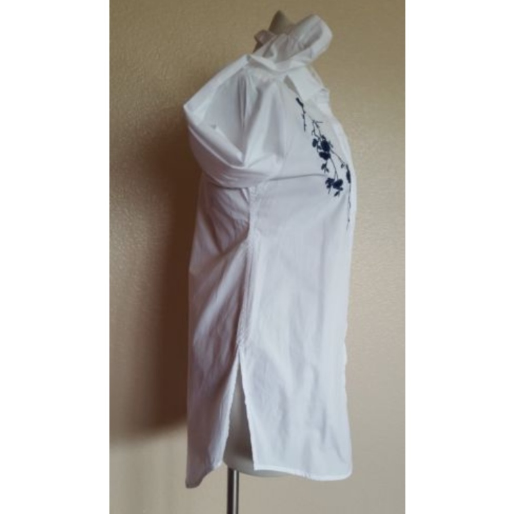 NWOT SOFT SURROUNDINGS Alexandria Embroidered Button Down White Shirt PS - Picture 4 of 8